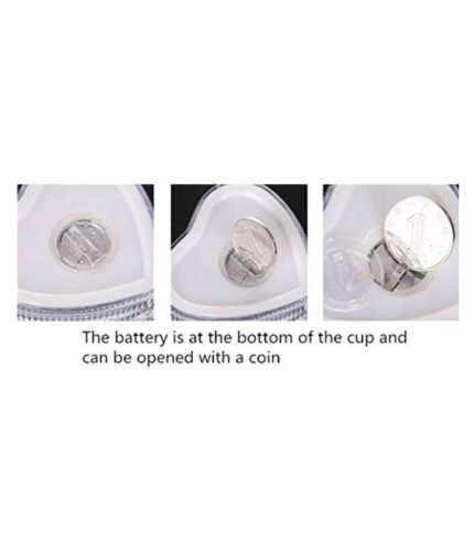 Heart-Shaped LED Glass Cup with Blinking Lights for Parties Special Occasions